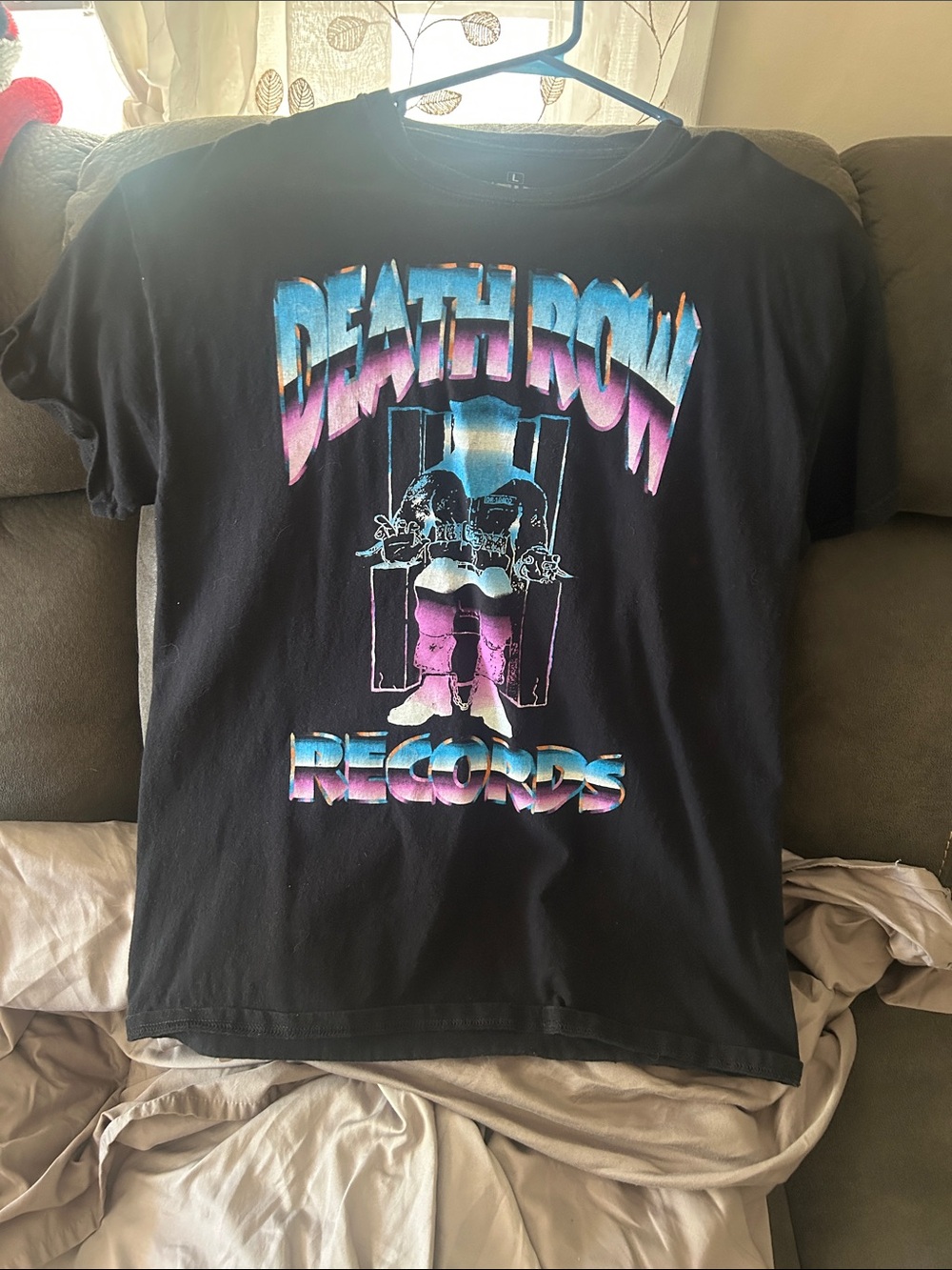 Death Row Records Black Graphic Tee - Multicolor Print